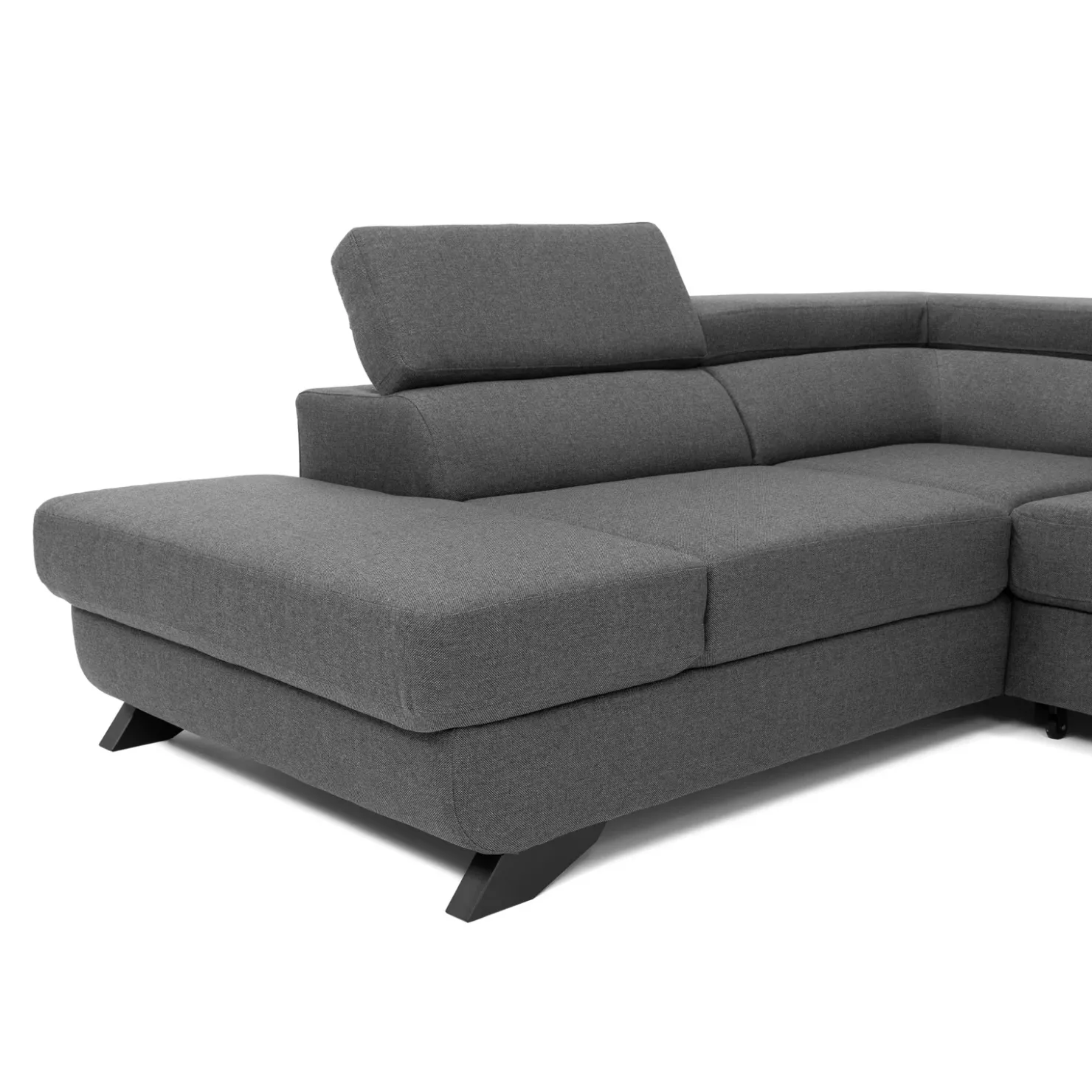 Garnero Arredamenti Divano letto angolare sinistro 5 posti 272x219cm tessuto antracite Lumma Hot