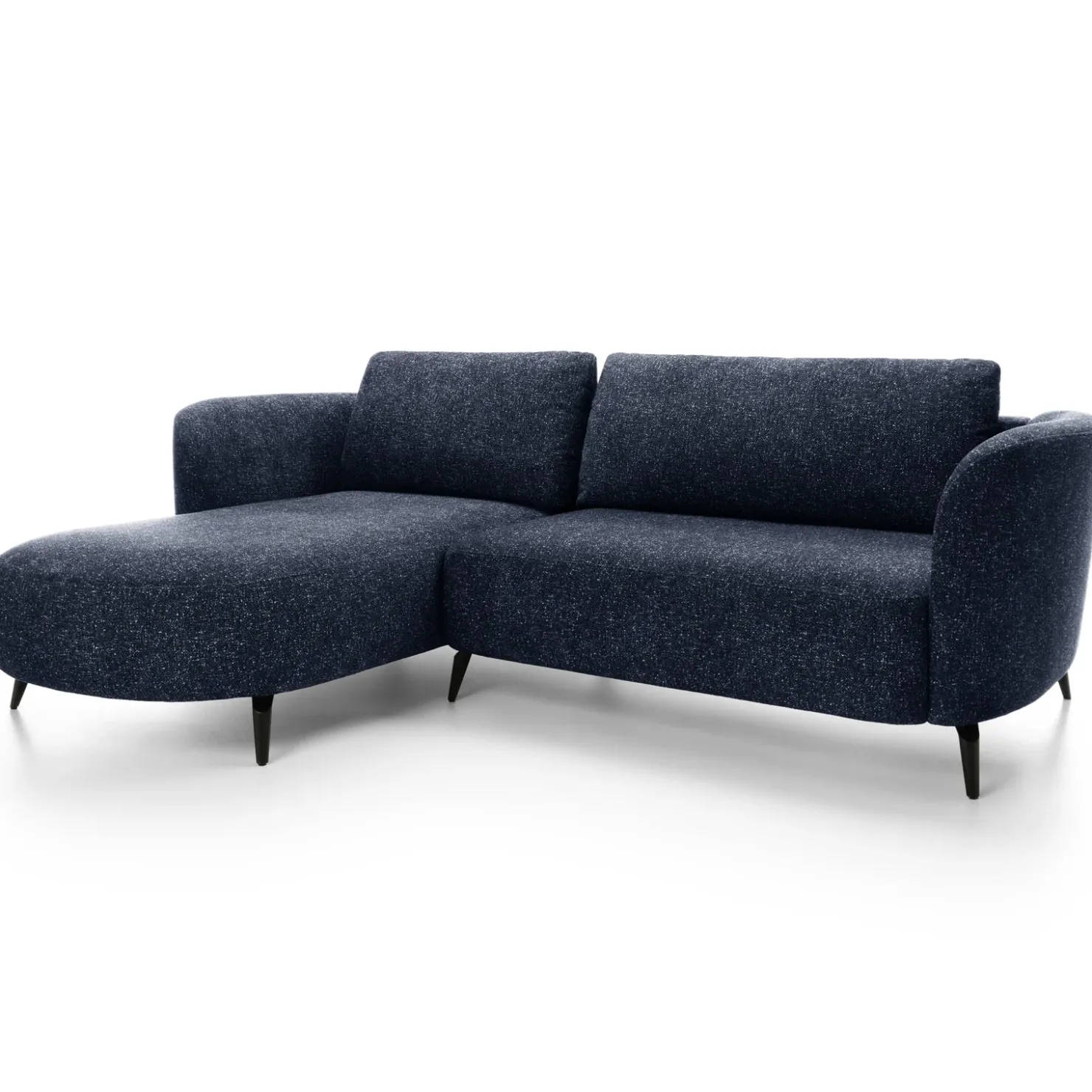 Garnero Arredamenti Divano letto angolare sinistra 3 posti 260x180cm tessuto bouclè blu Repose Tessuto Bouclè Blur Blu Best
