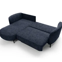 Garnero Arredamenti Divano letto angolare sinistra 3 posti 260x180cm tessuto bouclè blu Repose Tessuto Bouclè Blur Blu Best