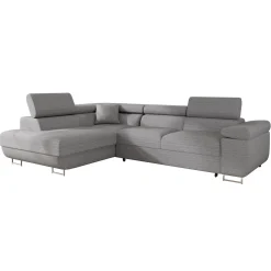 Garnero Arredamenti Divano letto angolare sinistra 4 posti 274x203cm imbottito grigio Bormio Tessuto Treccia Fine Grigio Discount