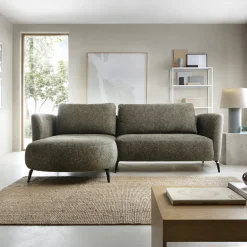 Garnero Arredamenti Divano letto angolare sinistra 3 posti 260x180cm tessuto bouclè verde Repose Tessuto Bouclè Blur Verdone New