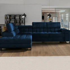 Garnero Arredamenti Divano letto angolare sinistra 5 posti 271x203cm blu Canosio Hot