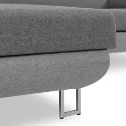 Garnero Arredamenti Divano letto angolare sinistra 5 posti 253x188cm con box contenitore grigio Almese Tessuto Treccia Fine Lux Grigio Best