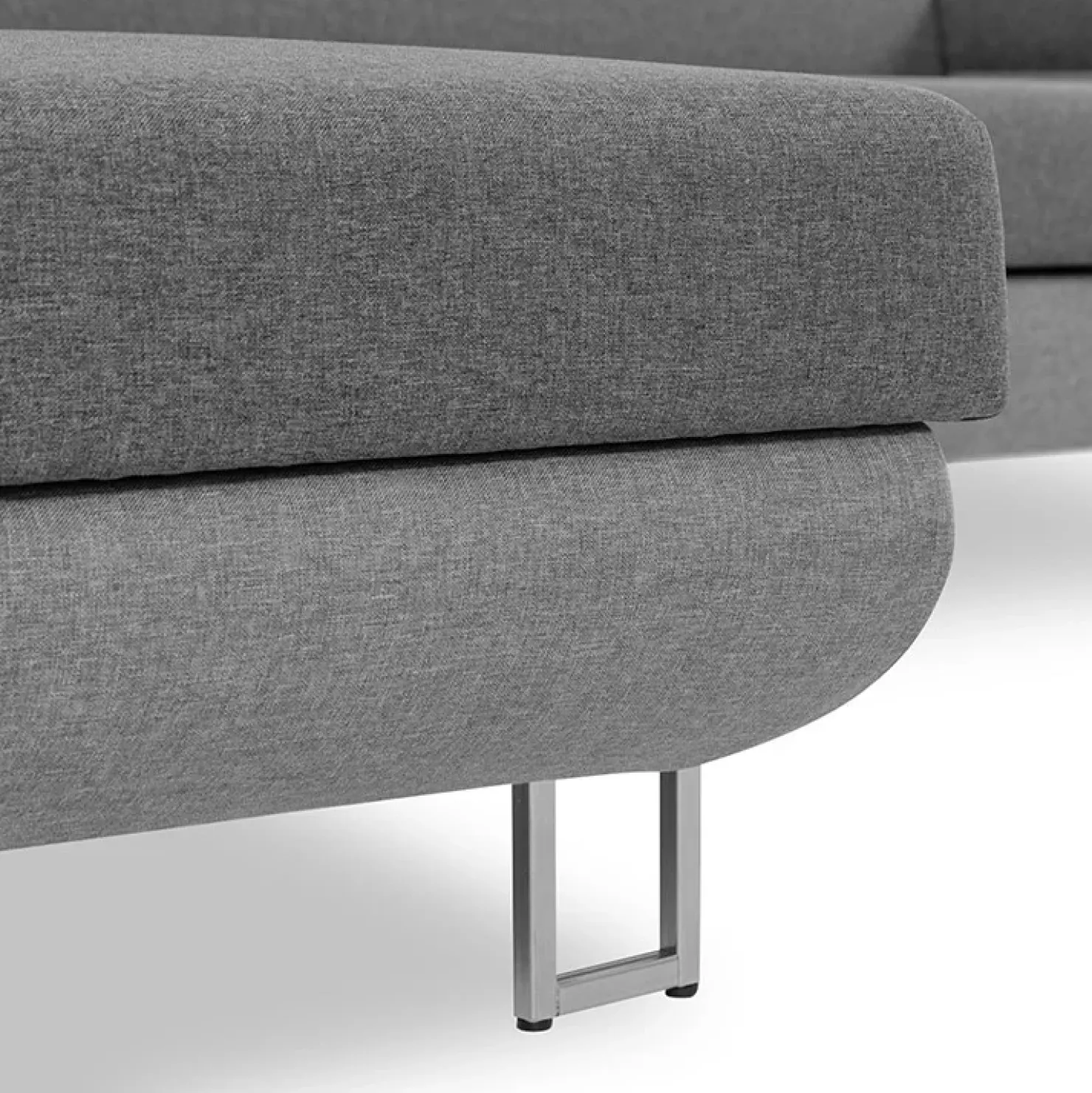 Garnero Arredamenti Divano letto angolare sinistra 5 posti 253x188cm con box contenitore grigio Almese Tessuto Treccia Fine Lux Grigio Best