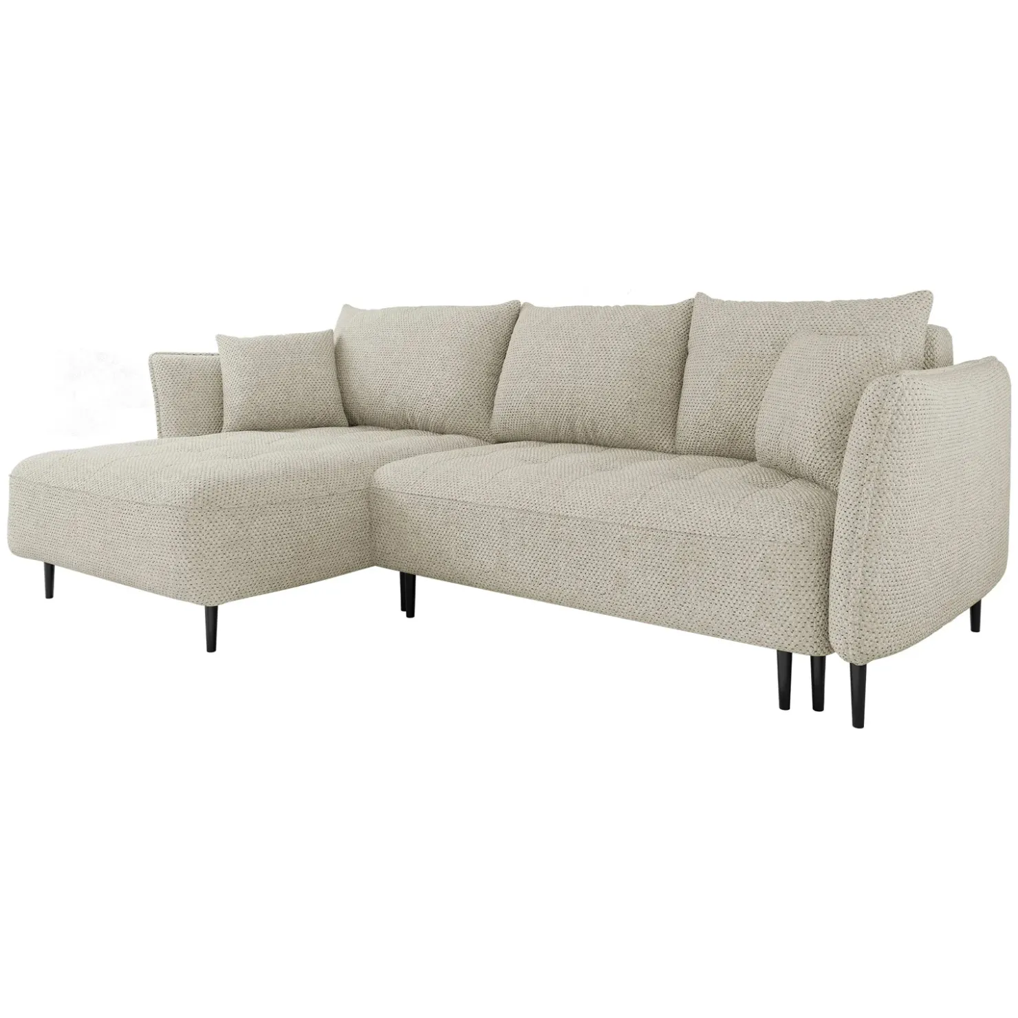 Garnero Arredamenti Divano letto angolare sinistro 3 posti 276x158cm tessuto tortora Angle Tessuto Peluche Onega Tortora Sale