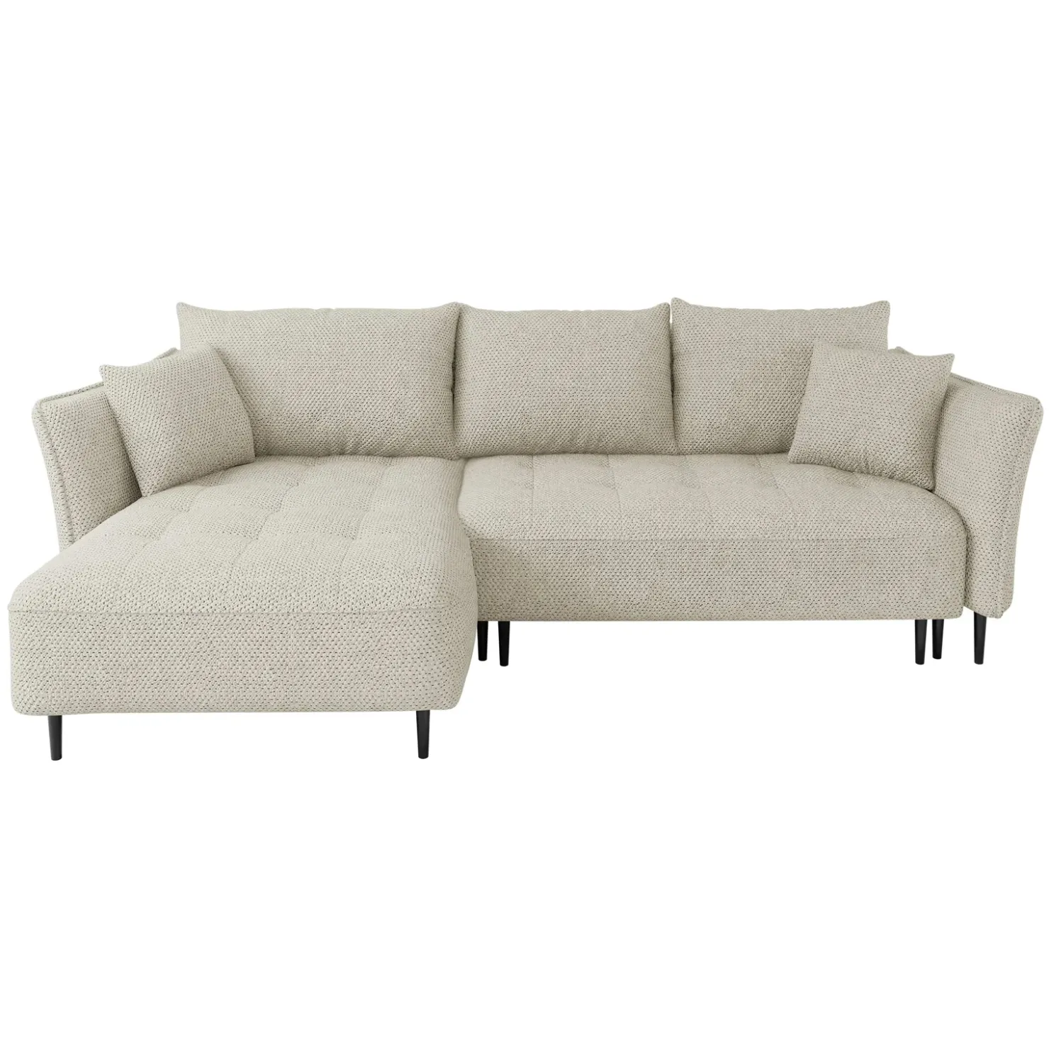 Garnero Arredamenti Divano letto angolare sinistro 3 posti 276x158cm tessuto tortora Angle Tessuto Peluche Onega Tortora Sale