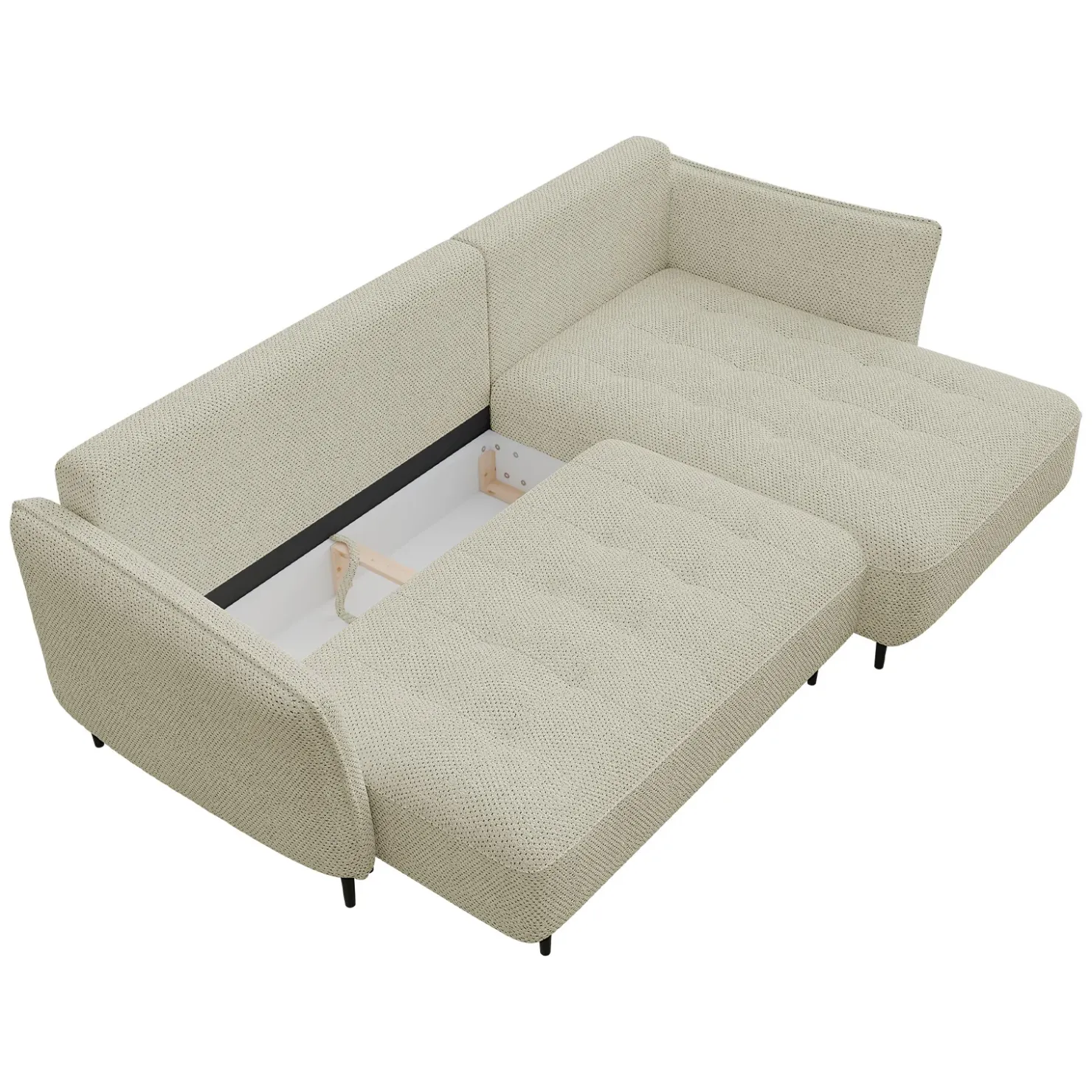 Garnero Arredamenti Divano letto angolare sinistro 3 posti 276x158cm tessuto tortora Angle Tessuto Peluche Onega Tortora Sale