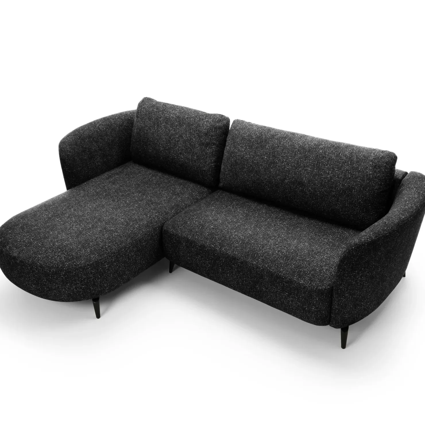 Garnero Arredamenti Divano letto angolare sinistra 3 posti 260x180cm tessuto bouclè antracite Repose Tessuto Bouclè Blur Antracite Outlet