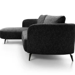 Garnero Arredamenti Divano letto angolare sinistra 3 posti 260x180cm tessuto bouclè antracite Repose Tessuto Bouclè Blur Antracite Outlet