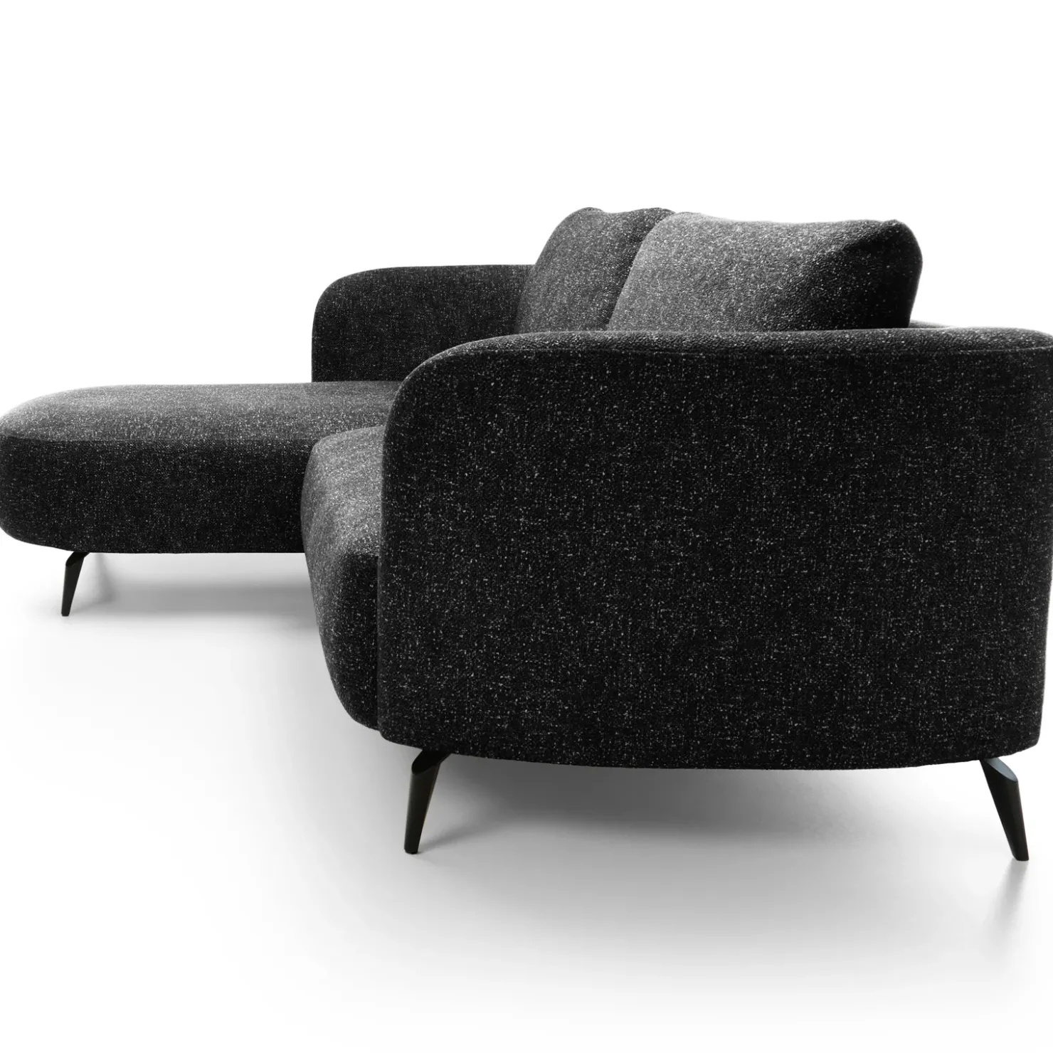 Garnero Arredamenti Divano letto angolare sinistra 3 posti 260x180cm tessuto bouclè antracite Repose Tessuto Bouclè Blur Antracite Outlet