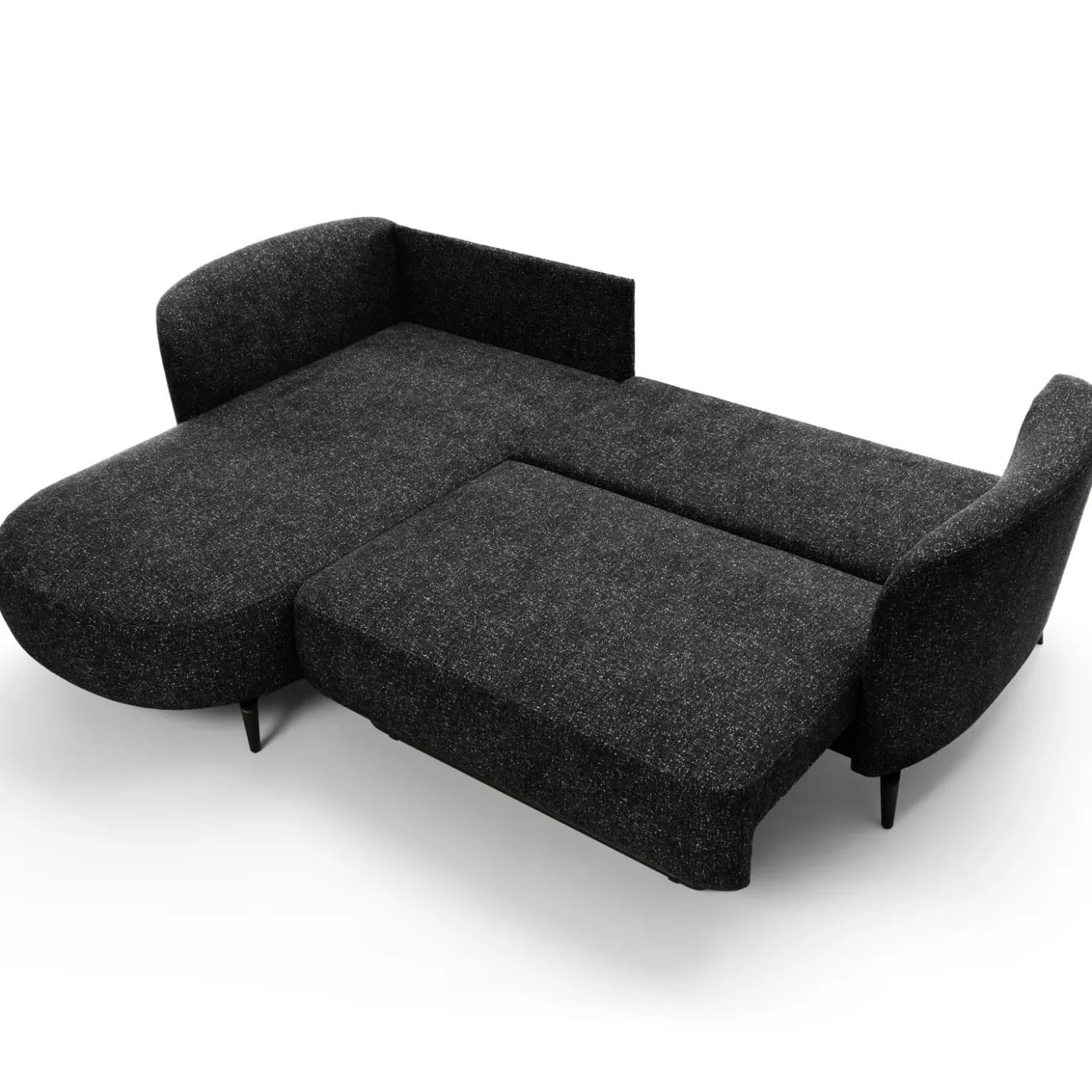 Garnero Arredamenti Divano letto angolare sinistra 3 posti 260x180cm tessuto bouclè antracite Repose Tessuto Bouclè Blur Antracite Outlet