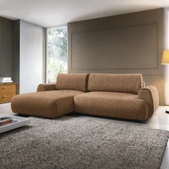 Garnero Arredamenti Divano letto angolare sinistra 3 posti 270x167cm tessuto arancio Cloudify Tessuto Puente Arancio Sale