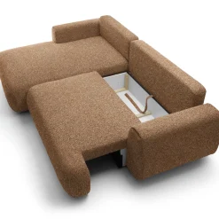 Garnero Arredamenti Divano letto angolare sinistra 3 posti 270x167cm tessuto arancio Cloudify Tessuto Puente Arancio Sale