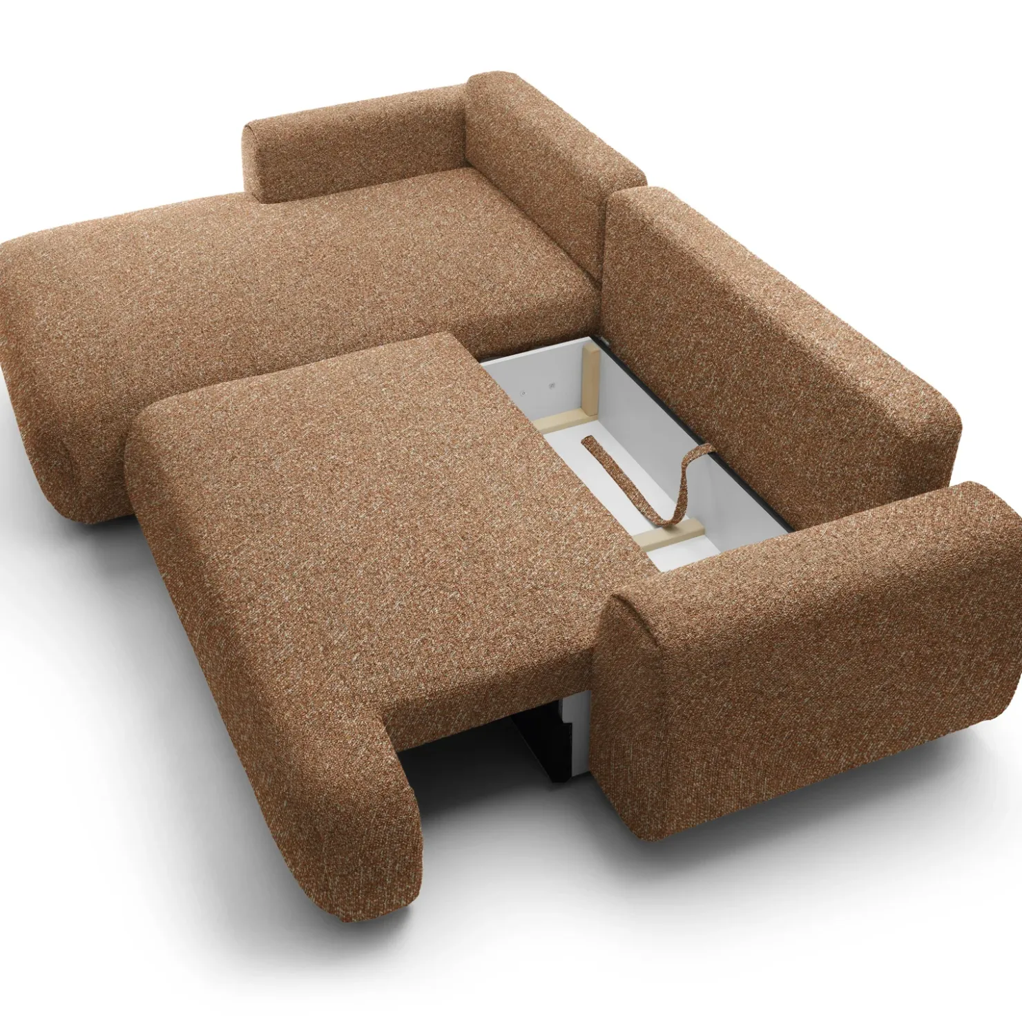 Garnero Arredamenti Divano letto angolare sinistra 3 posti 270x167cm tessuto arancio Cloudify Tessuto Puente Arancio Sale