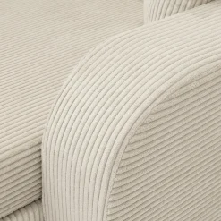 Garnero Arredamenti Divano letto angolare velluto a coste beige 304x140cm con contenitore Assunta Velluto Poso Beige New