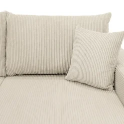 Garnero Arredamenti Divano letto angolare velluto a coste beige 304x140cm con contenitore Assunta Velluto Poso Beige New