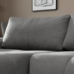 Garnero Arredamenti Divano letto con angolo a sinistra 4 posti 270x173cm con contenitore Litos Tessuto Bouclé Grigio Scuro Online