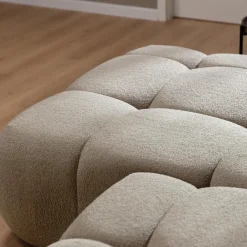 Garnero Arredamenti Divano letto con angolo a sinistra 4 posti 270x173cm con contenitore tessuto bouclé marrone chiaro Litos Tessuto Bouclè Marrone Chiaro Sale