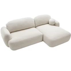 Garnero Arredamenti Divano letto con angolo a destra 4 posti 275x175cm con contenitore imbottito beige Aurum New