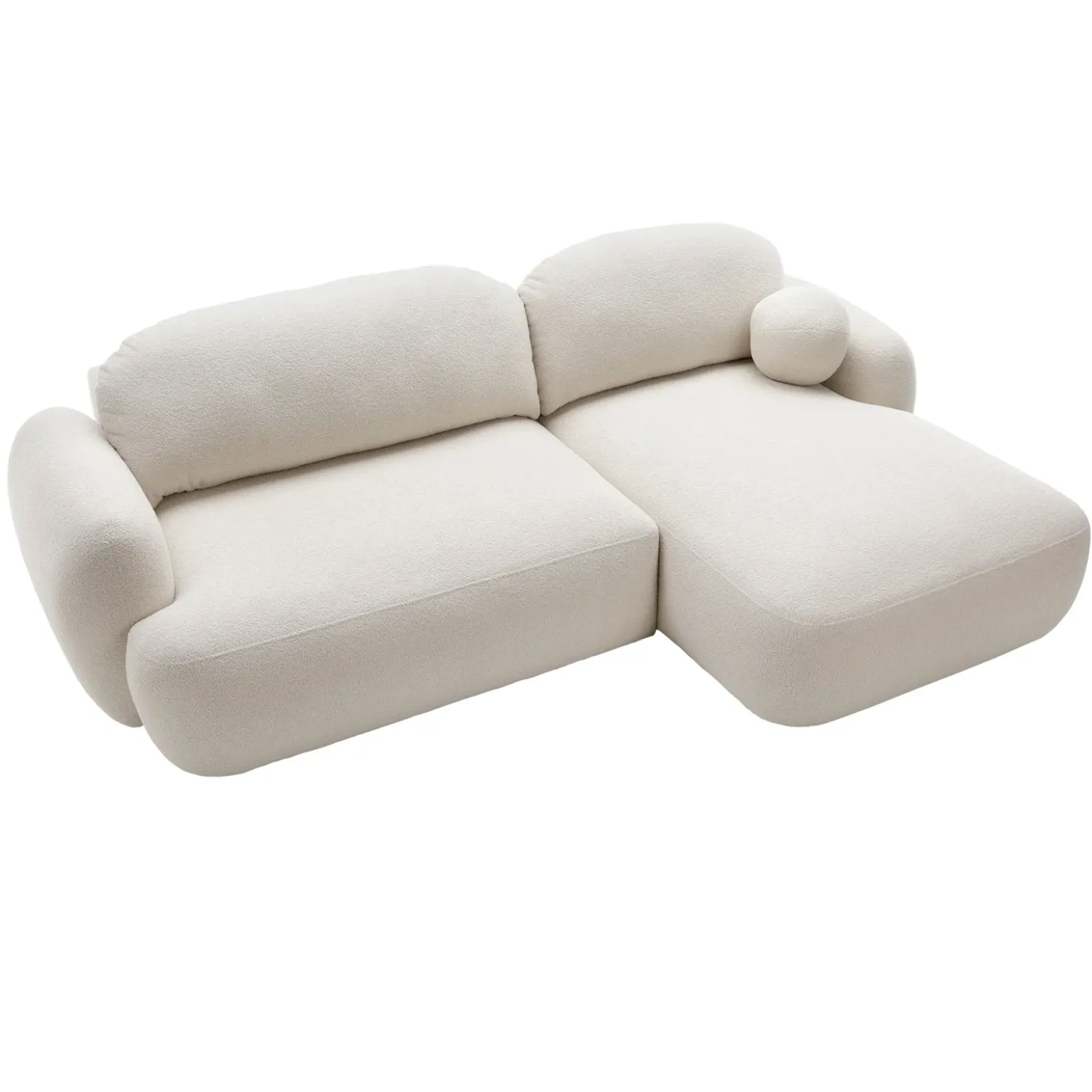 Garnero Arredamenti Divano letto con angolo a destra 4 posti 275x175cm con contenitore imbottito beige Aurum New