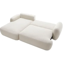 Garnero Arredamenti Divano letto con angolo a destra 4 posti 275x175cm con contenitore imbottito beige Aurum New