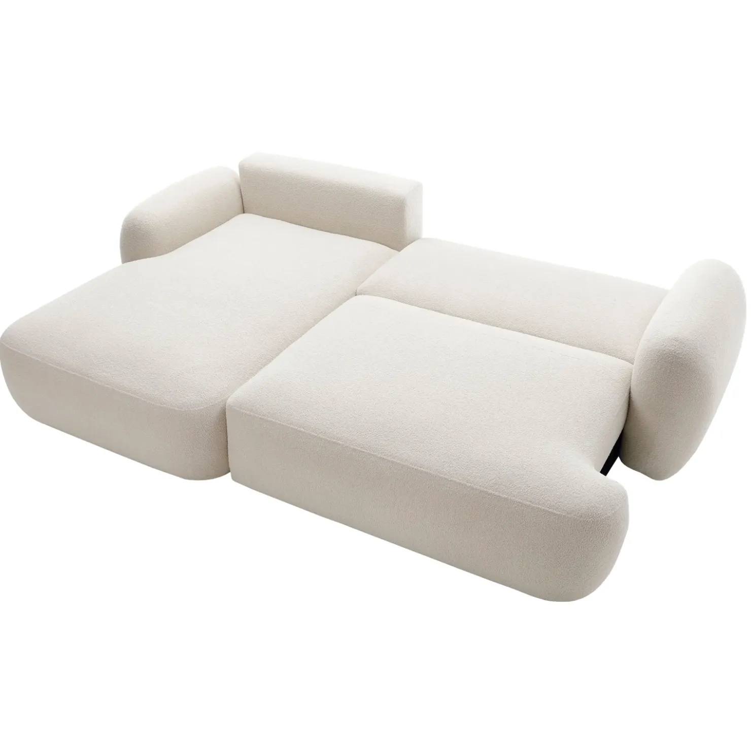 Garnero Arredamenti Divano letto con angolo a destra 4 posti 275x175cm con contenitore imbottito beige Aurum New