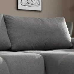 Garnero Arredamenti Divano letto con angolo a destra 4 posti 270x173cm con contenitore Litos Tessuto Bouclé Grigio Scuro Hot