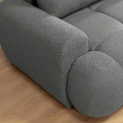 Garnero Arredamenti Divano letto con angolo a destra 4 posti 270x173cm con contenitore Litos Tessuto Bouclé Grigio Scuro Hot