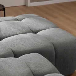 Garnero Arredamenti Divano letto con angolo a destra 4 posti 270x173cm con contenitore Litos Tessuto Bouclé Grigio Scuro Hot