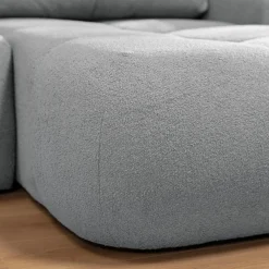 Garnero Arredamenti Divano letto con angolo a destra 4 posti 270x173cm con contenitore Litos Tessuto Bouclé Grigio chiaro Hot