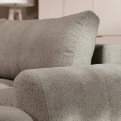 Garnero Arredamenti Divano letto con angolo a destra 4 posti 270x173cm con contenitore Litos Tessuto Bouclé Grigio Tortora Outlet