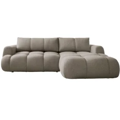 Garnero Arredamenti Divano letto con angolo a destra 4 posti 270x173cm con contenitore Litos Tessuto Bouclé Grigio Tortora Outlet