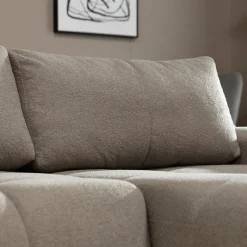 Garnero Arredamenti Divano letto con angolo a destra 4 posti 270x173cm con contenitore Litos Tessuto Bouclé Grigio Tortora Outlet