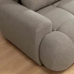 Garnero Arredamenti Divano letto con angolo a destra 4 posti 270x173cm con contenitore Litos Tessuto Bouclé Grigio Tortora Outlet