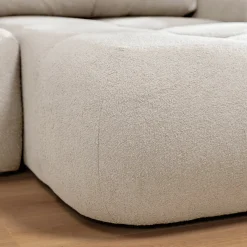 Garnero Arredamenti Divano letto con angolo a destra 4 posti 270x173cm con contenitore Litos Tessuto Bouclé Bianco Crema New