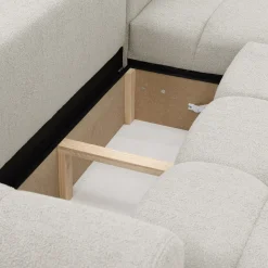 Garnero Arredamenti Divano letto con angolo a destra 4 posti 270x173cm con contenitore Litos Tessuto Bouclé Bianco Crema New