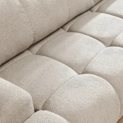 Garnero Arredamenti Divano letto con angolo a destra 4 posti 270x173cm con contenitore Litos Tessuto Bouclé Bianco Crema New
