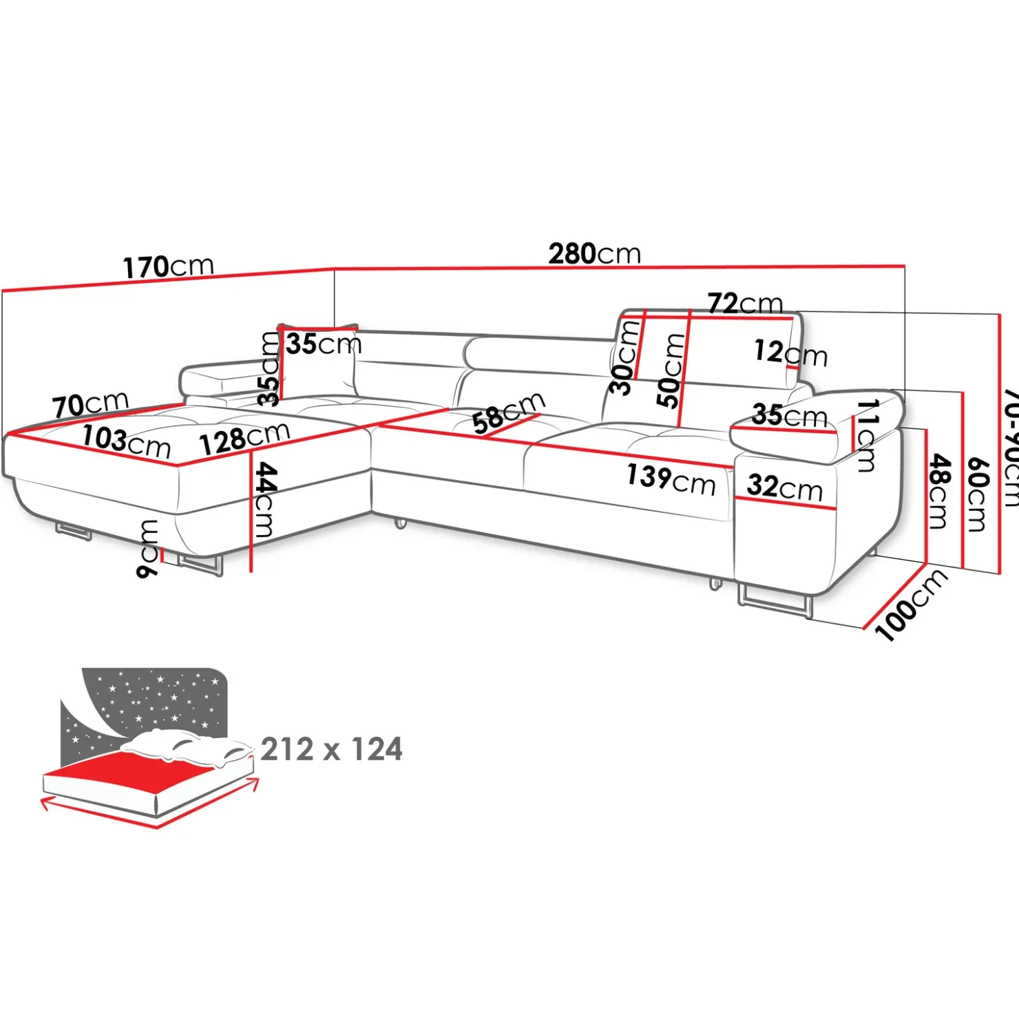 Garnero Arredamenti Divano letto con angolo a destra 4 posti 280x170cm box contenitore a coste grigio Elvio Velluto a Coste Poso Grigio Online