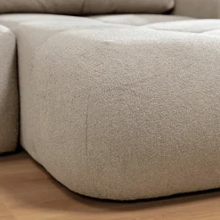 Garnero Arredamenti Divano letto con angolo a sinistra 4 posti 270x173cm con contenitore Litos Tessuto Bouclé Bianco Crema