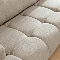 Garnero Arredamenti Divano letto con angolo a sinistra 4 posti 270x173cm con contenitore Litos Tessuto Bouclé Bianco Crema