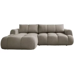 Garnero Arredamenti Divano letto con angolo a sinistra 4 posti 270x173cm con contenitore Litos Tessuto Bouclé Grigio Tortora Best