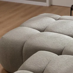 Garnero Arredamenti Divano letto con angolo a sinistra 4 posti 270x173cm con contenitore Litos Tessuto Bouclé Grigio Tortora Best