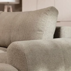 Garnero Arredamenti Divano letto con angolo a destra 4 posti 270x173cm con contenitore tessuto bouclé marrone chiaro Litos Tessuto Bouclè Marrone Chiaro Clearance