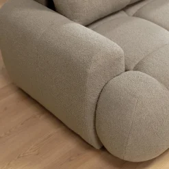 Garnero Arredamenti Divano letto con angolo a destra 4 posti 270x173cm con contenitore tessuto bouclé marrone chiaro Litos Tessuto Bouclè Marrone Chiaro Clearance