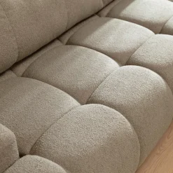 Garnero Arredamenti Divano letto con angolo a destra 4 posti 270x173cm con contenitore tessuto bouclé marrone chiaro Litos Tessuto Bouclè Marrone Chiaro Clearance