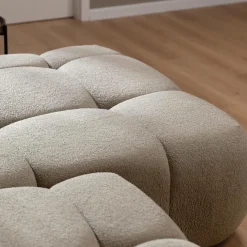 Garnero Arredamenti Divano letto con angolo a destra 4 posti 270x173cm con contenitore tessuto bouclé marrone chiaro Litos Tessuto Bouclè Marrone Chiaro Clearance