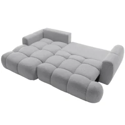 Garnero Arredamenti Divano letto con angolo a sinistra 4 posti 270x173cm con contenitore Litos Tessuto Bouclé Grigio chiaro Best