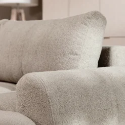 Garnero Arredamenti Divano letto con angolo a destra 4 posti 270x173cm con contenitore Litos Tessuto Bouclé Beige Hot