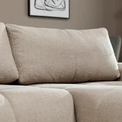 Garnero Arredamenti Divano letto con angolo a destra 4 posti 270x173cm con contenitore Litos Tessuto Bouclé Beige Hot