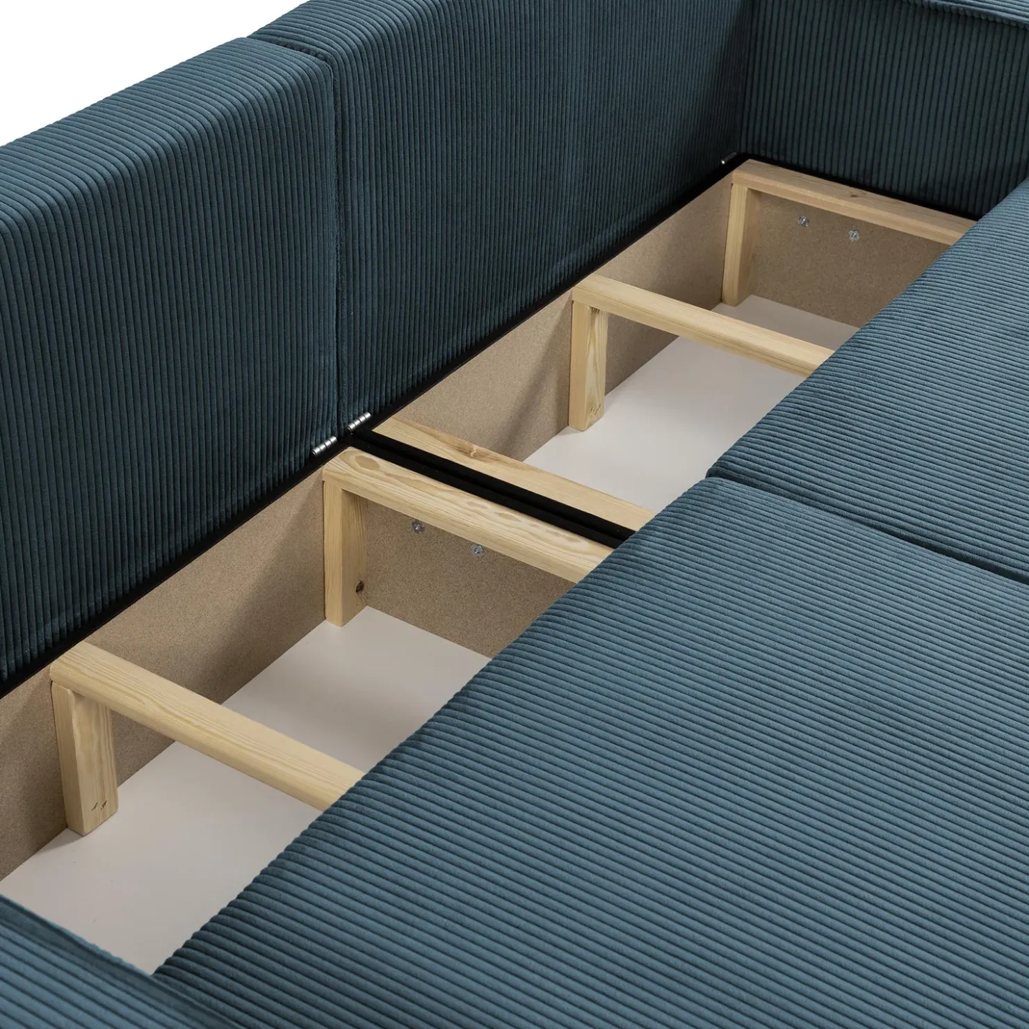 Garnero Arredamenti Divano letto matrimoniale 3 posti 245x90cm velluto a coste blu Ploffy Velluto Poso Blu Clearance